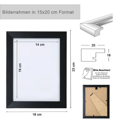 Produktbild von 3er 5er Pack Hekla Set Holzrahmen Foto Bilderrahmen Wanddeko Collage Poster Rahmen - Farbe: 5er Pack Eiche | Format: 15x20