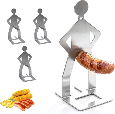 Produktbild von Wursthalter aus Edelstahl, 4 Stück, für gleichmäßige Hitzeverteilung beim Grillen