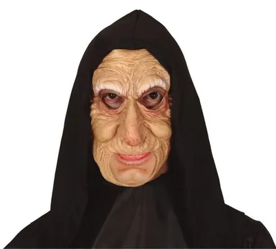 Obrázek produktu pro Maska čarodějnice - stará žená s šátkem - HALLOWEEN