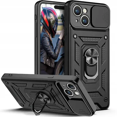 Zdjęcie produktu dla Etui Do Iphone 15 Plus Pancerne Slide Ring + Szkło