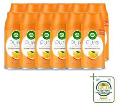 Image de 12 diffuseurs Air Wick Freshmatic, recharge "Soleil Méditerranéen", 250 ml - Pack de 12