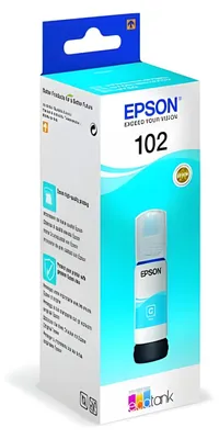 Obrázok produktu pre Epson 102, Originál, Azúrová, Epson, - EcoTank ET-4750 - EcoTank ET-3750 - EcoTank ET-3700 - EcoTank ET-2750 - EcoTank ET-2700, 70 ml, Atramentová tlač