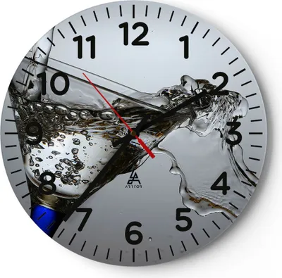 Produktbild von Wanduhr - Rund - Glasuhr - Funkeln trinken glas - 30x30cm - Schleichendes Uhrwerk - Lautlos - zum Aufhängen bereit - Dekoration Modern - Wanddekoration aus Glas - C4AR30x30-1322