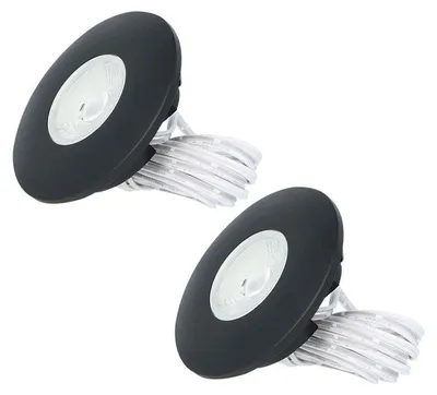 Image de HOFTRONIC - Spot LED encastrable plat 3W 2700K IP44 Noir lot de 2