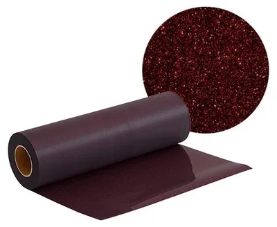 Produktbild von Plottermarie Plotterfolie Mega Glitter für kreative Veredelungen – Plotterfolie für Textildruck, T-Shirts, Baumwolle, Polyester, DIY & Spezialeffekte 100 x 50 cm - 958 Burgundy