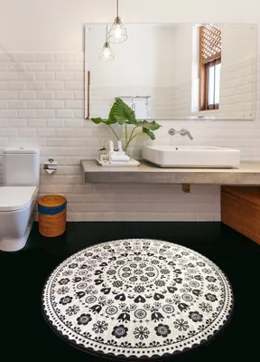 Produktbild von Mijolnir, Venice - Black (100), Badematten, Mehrfarbig, Polyester, 100 x 100 cm