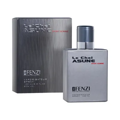 A perfume bottle and its box are displayed against a white background.