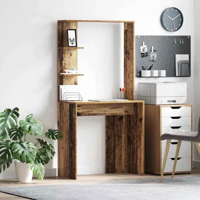Imagen del producto de Maison Exclusive - Escritorio de madera maciza y tablero de partículas, 78,5 x 37 x 154,5 cm