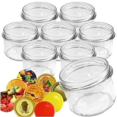 Image de Lot de 3 bocaux en verre avec couvercles à vis, 235 ml
