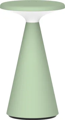 Image de Lampe de table d'extérieur pour terrasse, moderne, verte, LED 1,8 W, lumière chaude, faisceau conique, socle, batterie rechargeable, USB-C, IP44, PAROS Polux