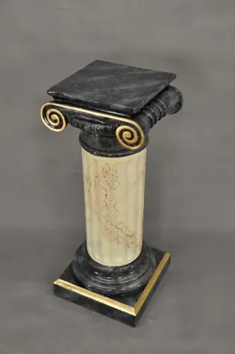 Produktbild von Säule Mäander Style Beistelltisch Marmoriert Dekosäule 70 cm Griechische Antik Retro Rokoko Säule Barock Blumenständer Podest Handbemalt