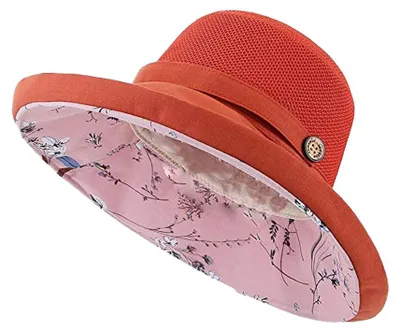 Produktbild von Damen-Sonnenhut aus Netzgewebe, Sommer, Strand, UV-Schutz (UPF), faltbar, breite Krempe