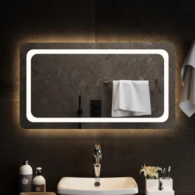 Obrázek produktu pro LED zrcadlo do koupelny, průhledné, 90 x 50 cm, tvrzené sklo