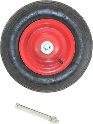 Produktbild von Ersatzrad mit Achse Stahlrad Luftrad Reifen Schubkarre 200 kg Transport Karre