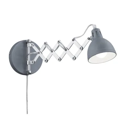 Zdjęcie produktu dla Kinkiet SCISSOR szaro-chromowany-biały 1xE14x28W metal wym:15x15x15cm IP20 RL