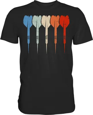 Produktbild von Vintage Darts Retro Dartpfeile T-Shirt – Black / S