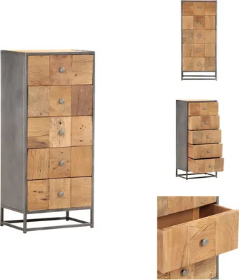 Obrázek produktu pro vidaXL Vysoká skříň se zásuvkami 45x30x100 cm masivní staré dřevo - Komody