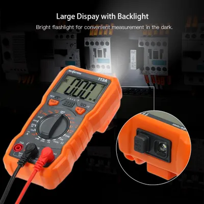 Image de RICHMETERS RM113A NCV Digital Multimeter 2000 Counts HFE AC/DC Voltage Measuring Meter with Magnetic Suction Flash Light Backlight Large Screen Multi-meter
