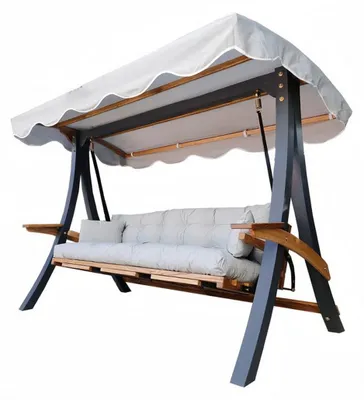 Produktbild von Schwarz Garten Möbel Robuste Gartenschaukel 210 cm Edle Gartenpendelbank Neu