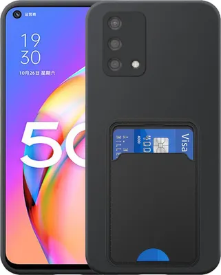 Immagine prodotto di Adatto per Oppo A93 5G Custodia per telefono con supporto per schede TPU - Custodia flessibile in silicone TPU con slot per schede - Nero - Smartphonics