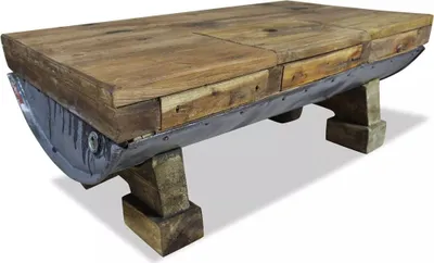 Produktbild von Couchtisch Altholz Massiv 90 x 50 x 35 cm