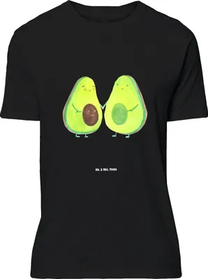 Produktbild von Mr. & Mrs. Panda Größe L T-Shirt Avocado Pärchen - Schwarz - Geschenk, Familie, Liebe, Tshirt, Hochzeit, mit Spruch, Shirt