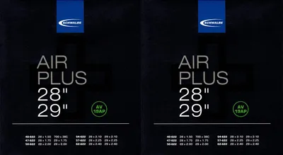 Produktbild von 2x Schwalbe Air Plus 29 Schlauch AV19AP Schrader Ventil Fahrrad Bicycle Tube