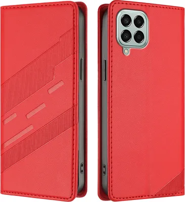 Obrázek produktu pro Pouzdro pro Samsung Galaxy M33 5G,Polyuretankožené peněženkové pouzdro s přihrádkou na karty a funkcí stojánku Rot