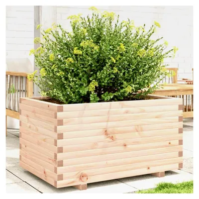 Produktbild von Pflanzkübel aus massivem Kiefernholz 90x60x49,5 cm für Balkon, Garten und Terrasse