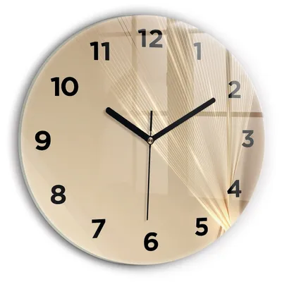 Produktbild von Wallfluent Wanduhr – Stilles Quarzuhrwerk - Uhr Dekoration Wohnzimmer Schlafzimmer Küche - Zifferblatt - schwarze Zeiger - 30 cm - Abstraktes Licht