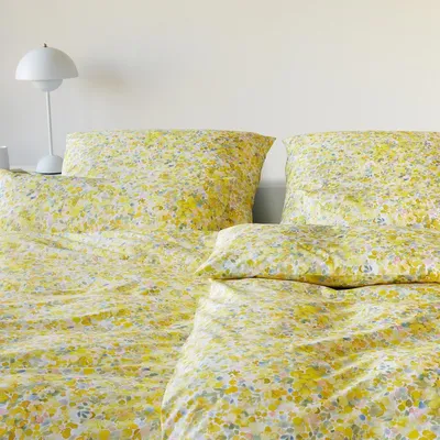 Produktbild von elegante Mako-Jersey-Bettwäsche-Garnitur Mimosa Jersey Farbe Zitronengelb Größe 135x200+80x80