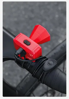 Produktbild von Fahrradhupe - Elektrische Fahrradklingel - 120 dB laut - USB-C Aufladung - Kabelgebundene Lenkerfernbedienung - Kompakt 6,5×5,5 cm - Leichtes ABS-Gehäuse - Rot