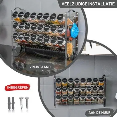 Produktbild von Famanu Gewürzregal mit 24 Gläsern und Zubehör - Komplettset