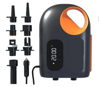 Produktbild von Luftpumpe - Luftkompressor - Elektrische Fahrradpumpe - Tragbare, digitale elektrische Luftpumpe - 12V - 20 PSI