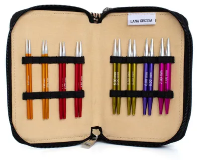 Produktbild von Lana Grossa Rundstricknadel-Set (kurz) Aluminium Rainbow 3 - 7 mm