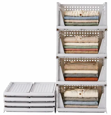 Immagine prodotto di Organizer per armadio - Set da 4 - PP - 40 x 30 x 17 cm - Impilabile