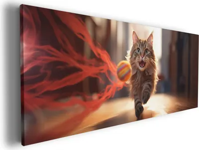 Produktbild von Wallario Premium Leinwandbild Kleiner Jäger im Spiel in Größe 60 x 150 cm