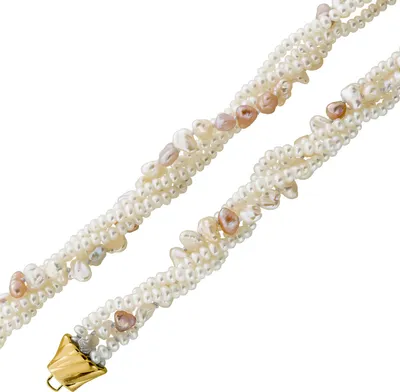 Produktbild von Perlenkette 44cm japanische Biwaperlen 8-4mm Gold 585 14K 44