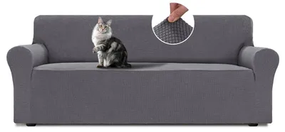 Produktbild von Stretch Sofabezug für 3-Sitzer (185-215 cm) in Grau