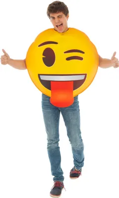 Produktbild von Zwinker-Emoji Faschingskostüm gelb-braun - Einheitsgröße