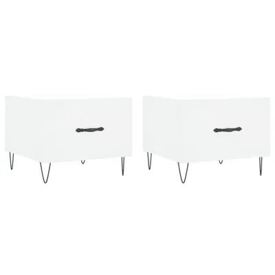 Produktbild von vidaXL Couchtische 2 Stk. Weiß 50x50x40 cm Holzwerkstoff