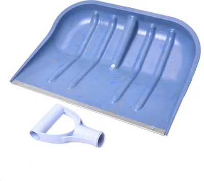 Produktbild von Aqbau® Schneeräumer mit D-Griff Schneeschieber Schneeschaufel 49 x 39 cm Metallbeschlag