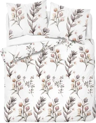 Produktbild von Bettwäsche, Baumwollsatin, hohe Qualität 140x200 4770b Weiß, Blumen
