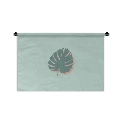 Produktbild von MuchoWow® Wandteppich Wandbehang Sommer - Monstera - Pastell 60x40 cm Tapisserie Dekoration Wandtuch - Wanddekorationen