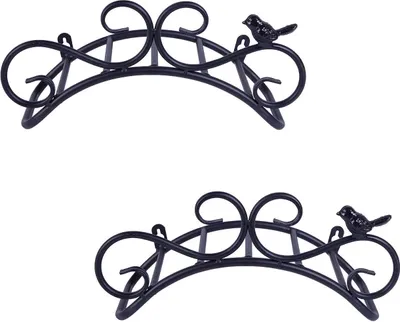 Image de set de 2 supports de tuyau d'arrosage en fonte | Support de tuyau d'arrosage avec motif [oiseau] - Accroche tuyau d'arrosage [montage mural] - Schlauchbutler für Garten, Hof, Garage | Schlauch Aufhängung Metall