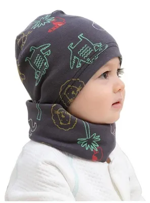 Produktbild von Loop Schal mit Beanie Mütze Kinder Baumwolle Winter Junge Mädchen S