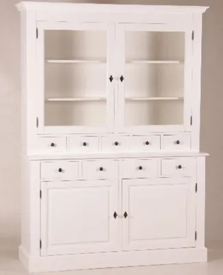 Produktbild von Casa Padrino Shabby Chic Landhaus Stil Schrank Buffetschrank Weiß B 155 x H 208 cm - Schrank Esszimmer