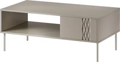 Produktbild von MIRJAN24 Couchtisch Tresse, Wohnzimmer Kaffeetisch mit Einlegeboden (Farbe: Beige)