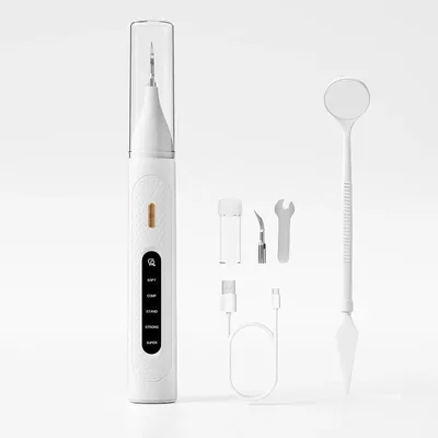 Produktbild von Ultraschall-Zahnsteinentferner 38 kHz, 5 Modi, LED-Licht, USB-C, 500-mAh-Akku, elektrischer Plaque- & Zahnreiniger – 1 Set