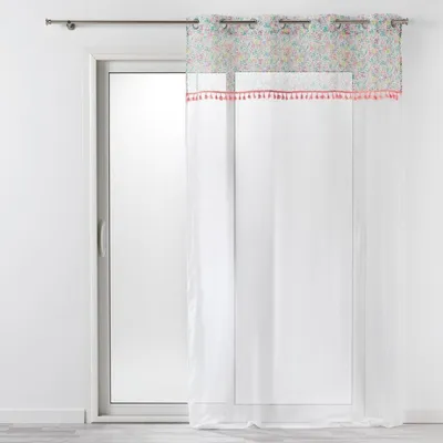 Obrázek produktu pro Závěs na očkách CAMILLA, 140 x 240 cm, bílý s výzdobou